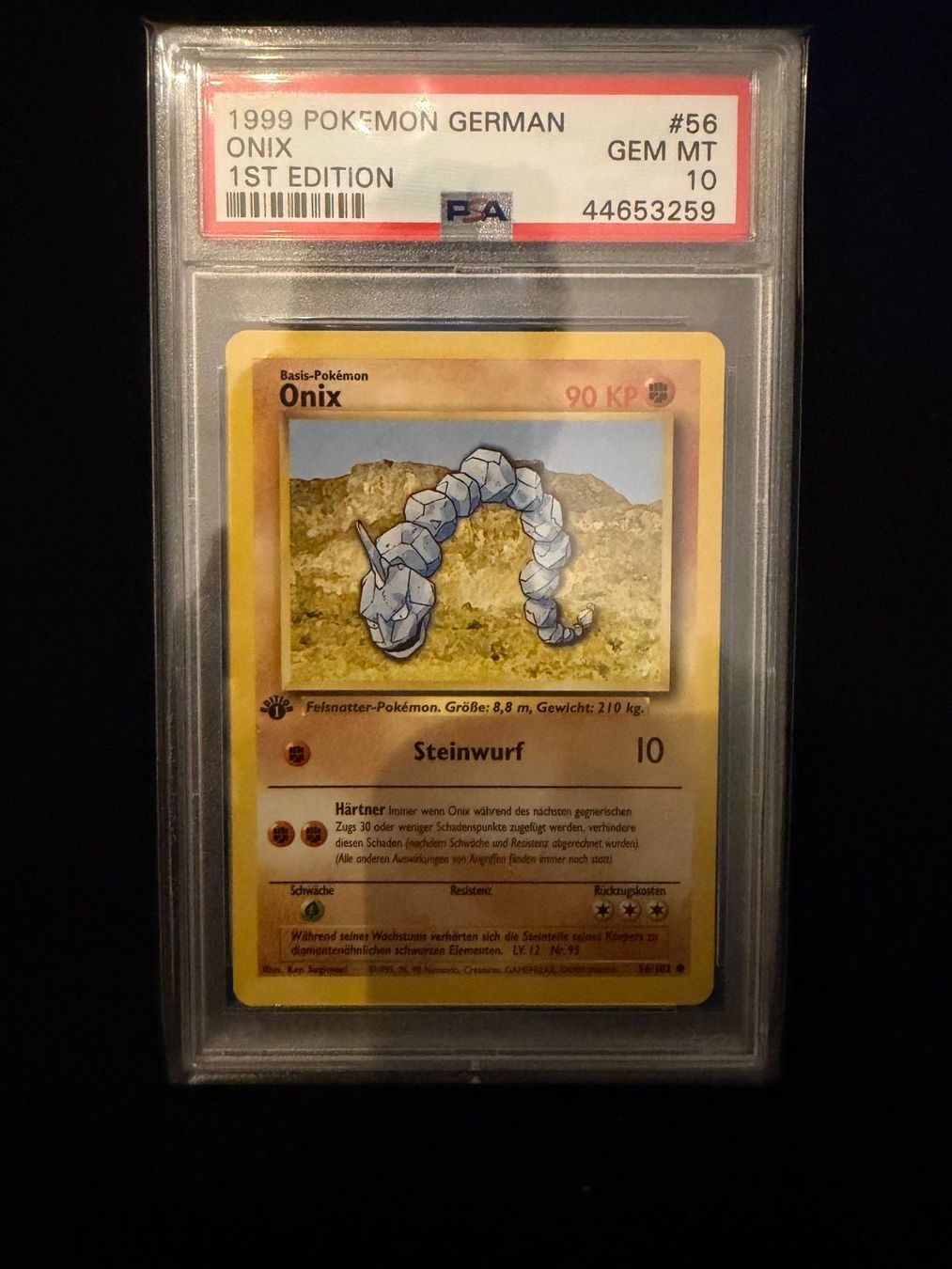 Pokémon Carte collezionabili: PSA 10 Onix 56/102 Basis Set 1. Edition Deutsch – Usato da Würenlos venduto da mbumech
