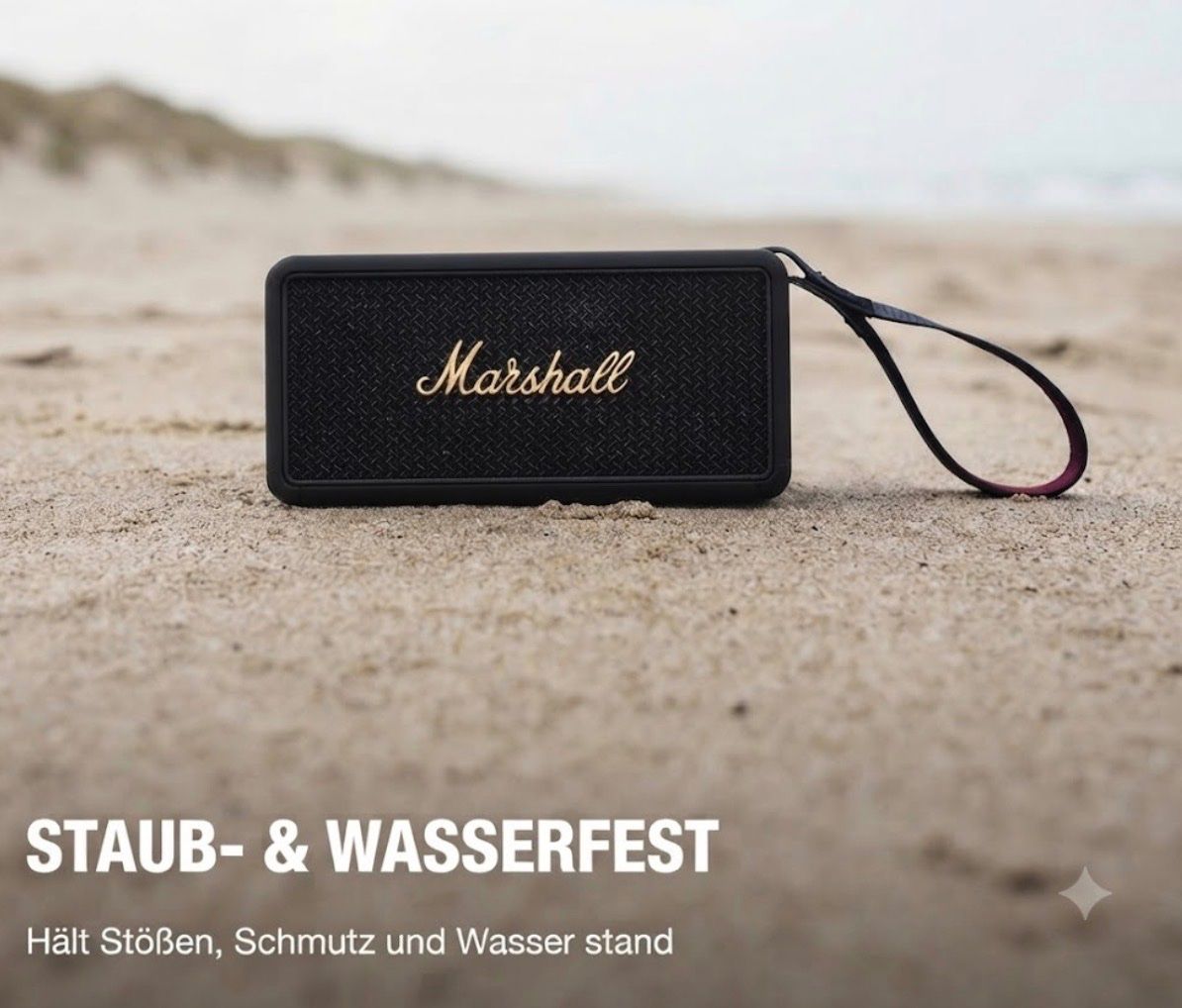 Marshall Lautsprecher: Marshall BT-Box, IP67, 20+h Akku, tragbar – Neu und originalverpackt aus Neftenbach von AlindTech 1