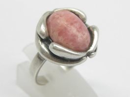 Vintage Ring Silber 835 Rhodochrosit Gr. 55