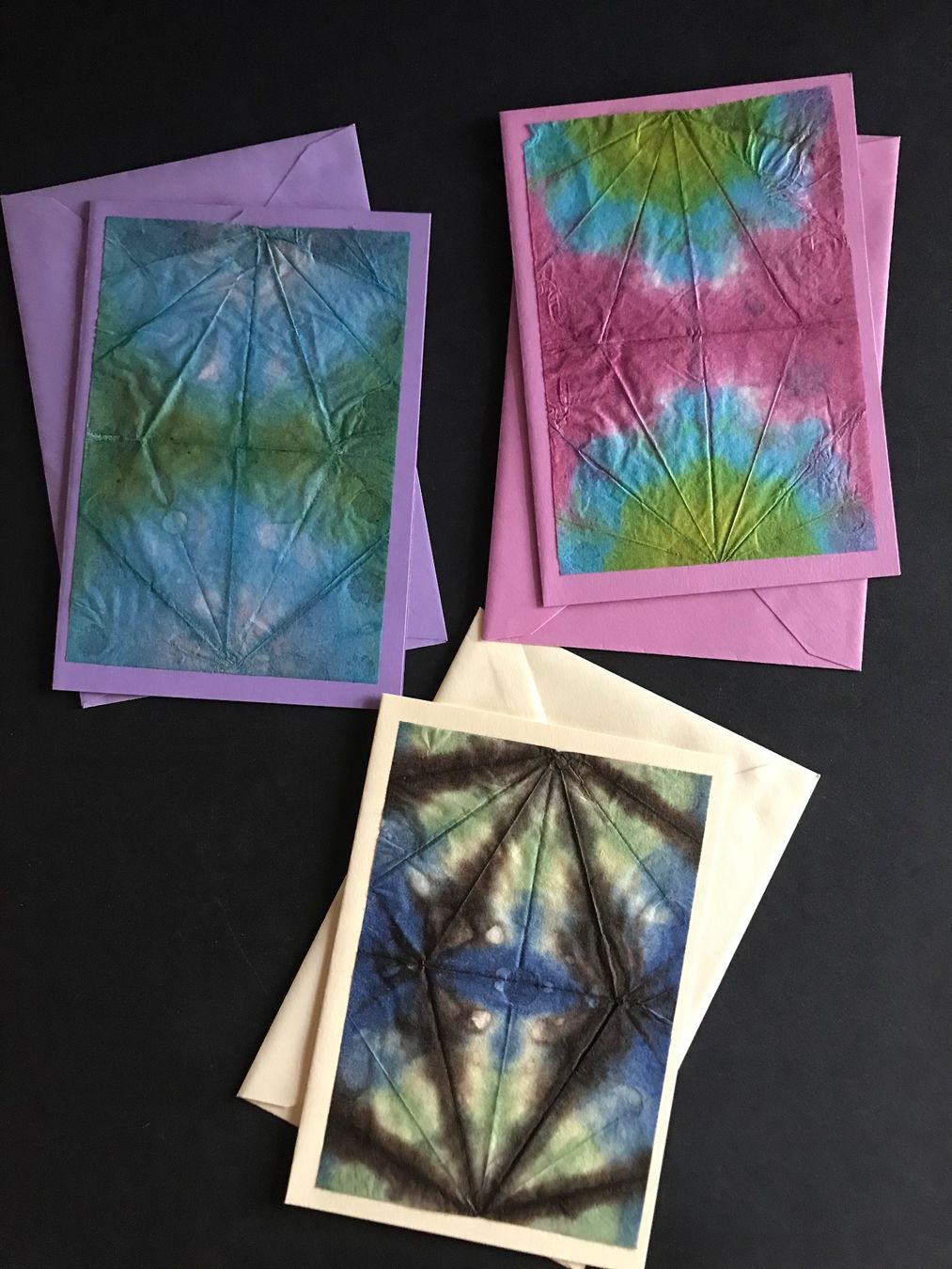 Karten: Karten Papeterie-Set Blankokarten Batik-Technik handgemacht – Neu (gemäss Beschreibung) aus Däniken SO von allerlei54 4