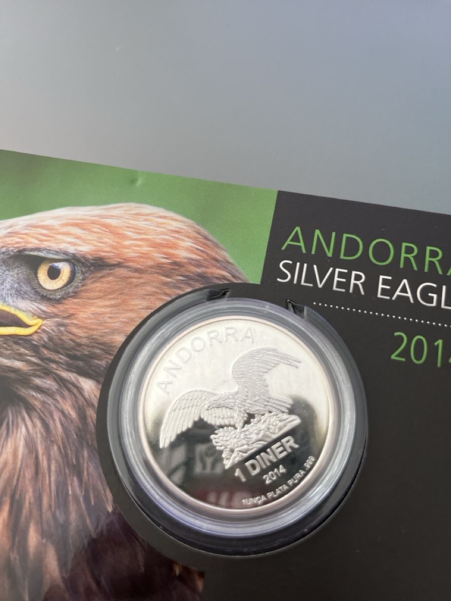 Alle Münzen: Andorra Silver Eagle 2014 1 Diner 1 oz Silber – Neu und originalverpackt aus Obergösgen von Prokofiev 2