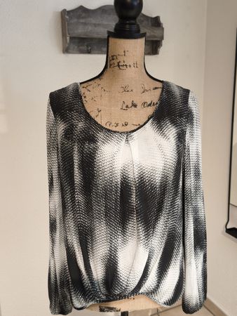 Damen Bluse Charles Vögele schwarz weiss Grösse 38