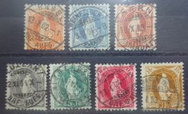 Steh.Helvetia Nr. 66E - 75E ohne 71E (7 Werte), SBK 203.00
