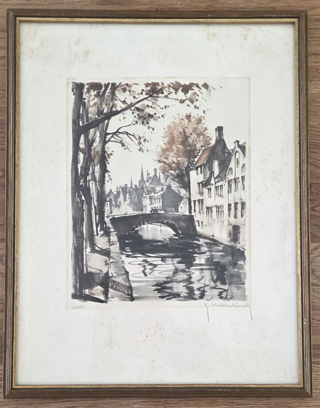 Grafica & Litografie: Litographie Roger Hebbelinck "Brugges Quai Vert" – Usato da Beinwil am See venduto da gabipetrovay