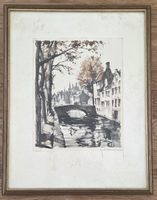 Litographie Roger Hebbelinck "Brugges Quai Vert"