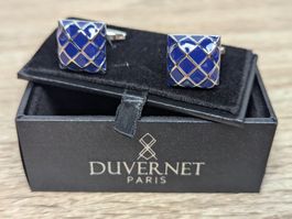 Boutons de manchette Duvernet Paris - Émail bleu - Neufs