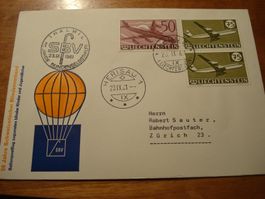 Liechtenstein Ballonpostbrief 1961, schön frsnkiert