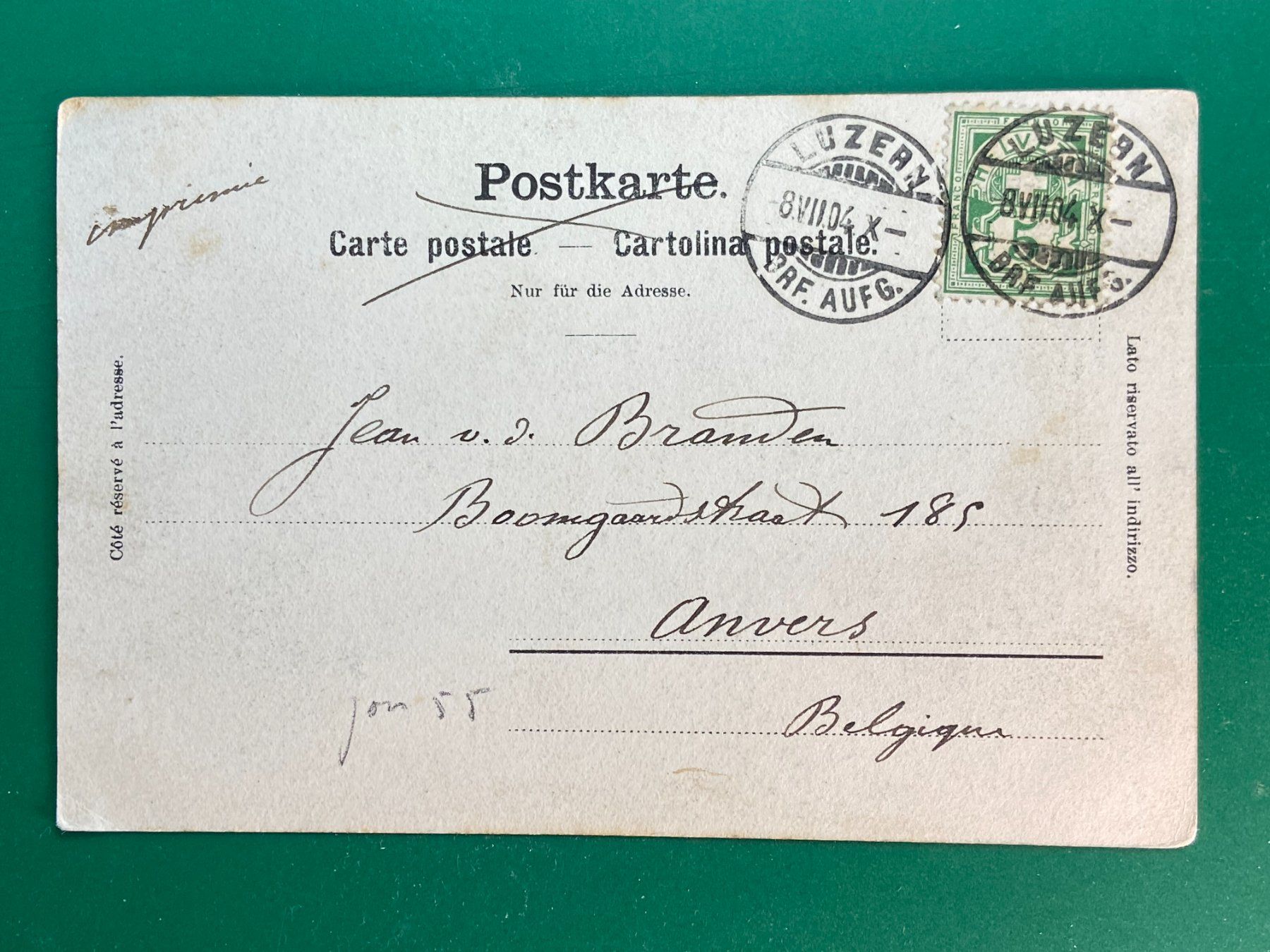Cartoline postali: Luzern - Hotel St. Gotthard-Terminus – Usato da Steg VS venduto da danwer74 1