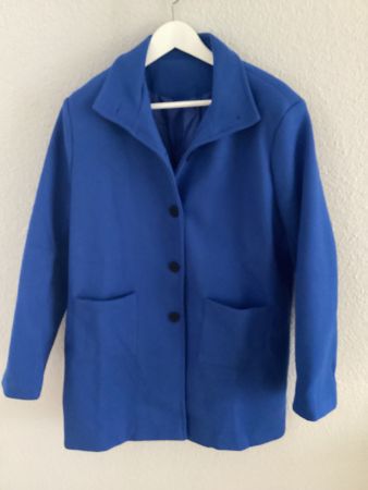 Damen Kurzmantel in Blau mit Knöpfen neu