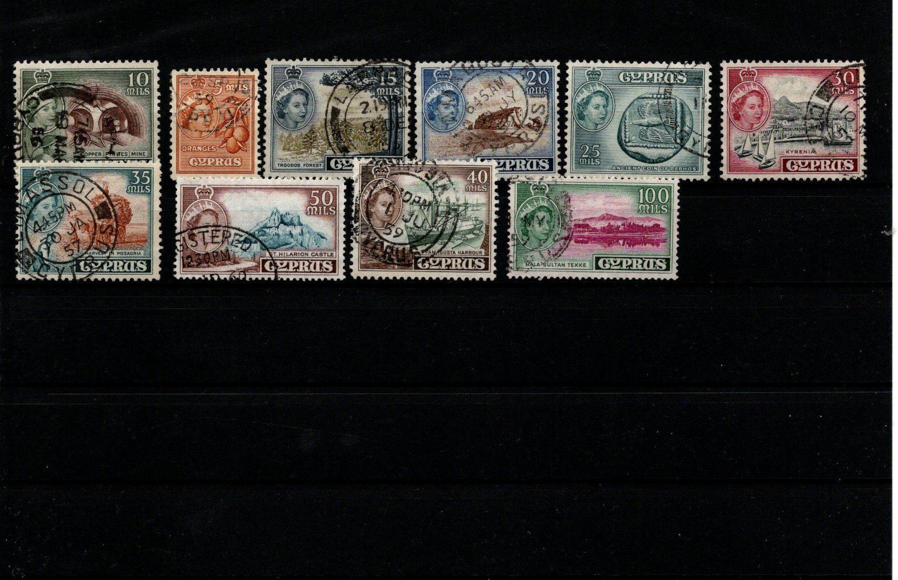 Tutti i francobolli: lot de timbres-poste de Chypre 1928-1955 – Usato da Moutier venduto da Phillegrec 2