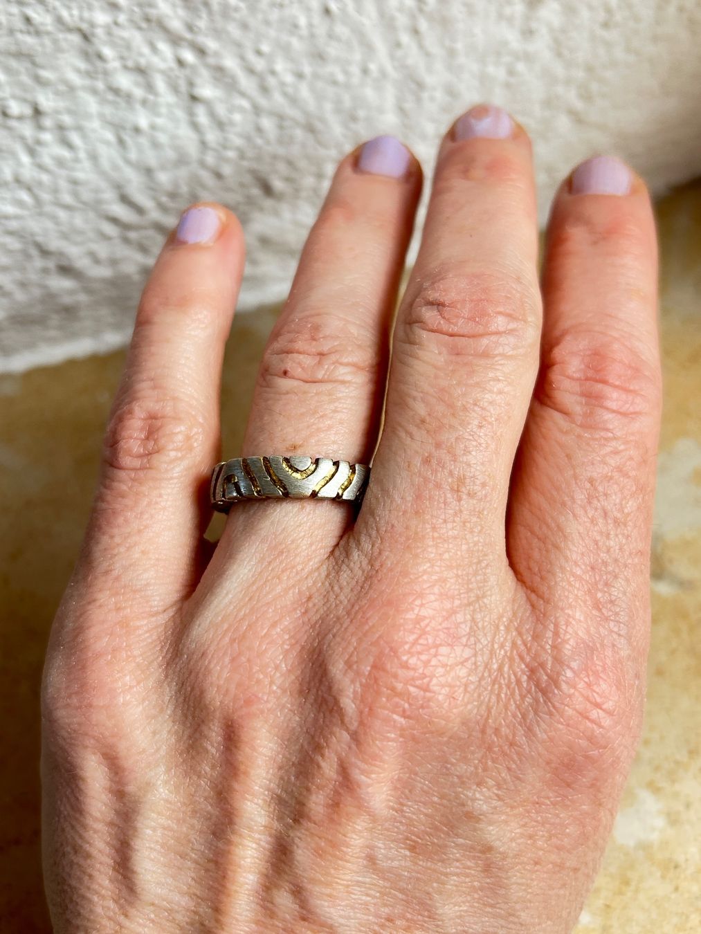Ringe: Silber Ring 54 - geometrisches Muster, Vintage – Gebraucht aus Basel von bellespirit 2