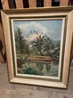 Ölgemälde W. Meyer Berglandschaft signiert 1961 gerahmt