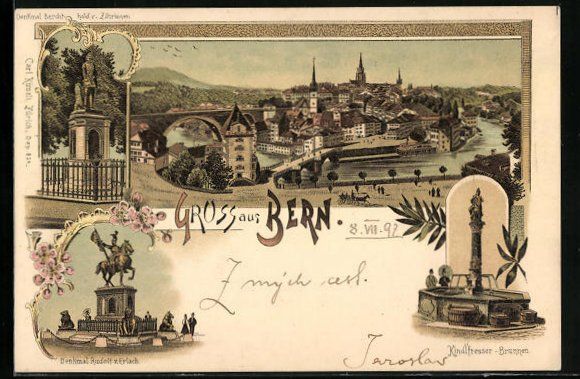Cartes postales: Litho Bern, Kindlfresser-Brunnen, Denkma – D'occasion à Berlin par bartko-reher
