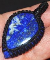 Anhänger L-8178 – Lapislazuli Makramee ca. 3,5x2,5cm