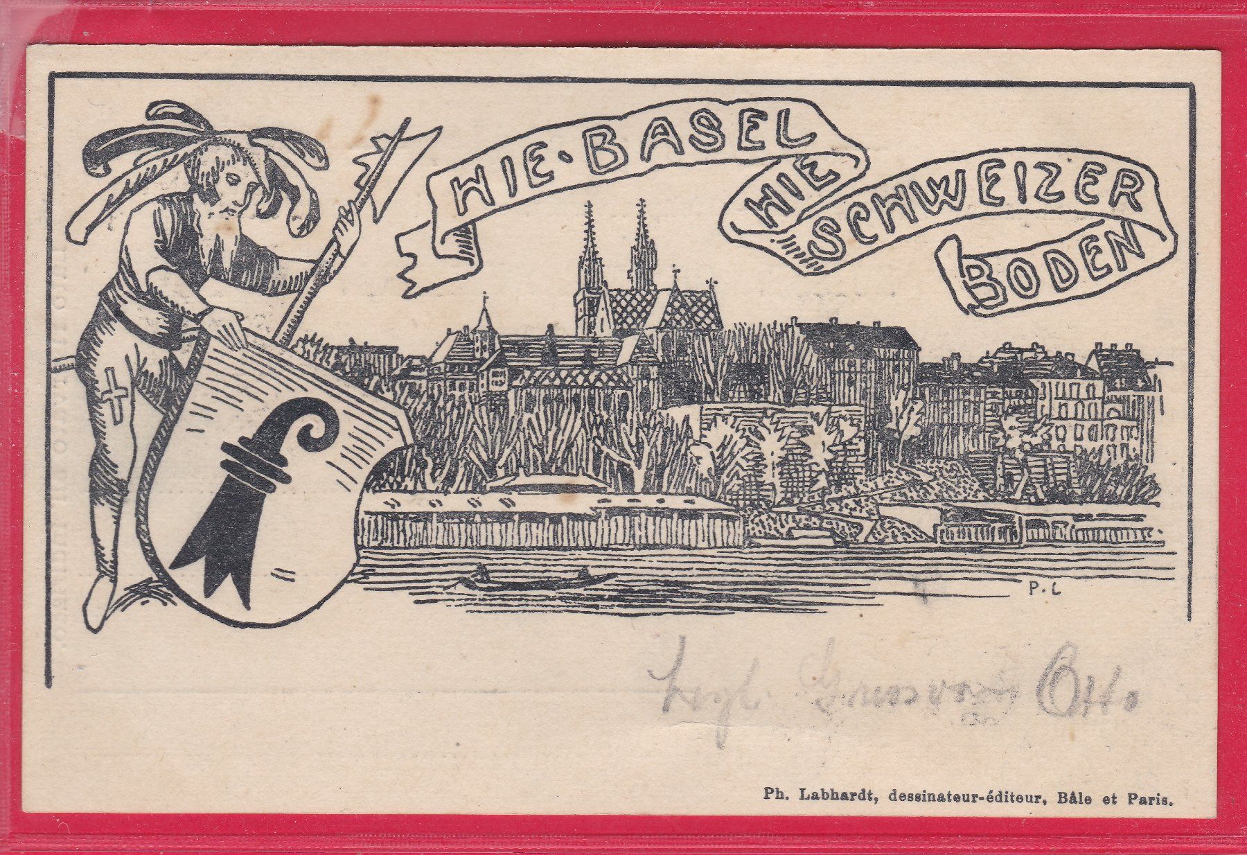 Cartoline postali: HIE BASEL HIE SCHWEIZERBODEN, 13.7.1901 – Usato da Oberrieden venduto da Gebirgsstelze