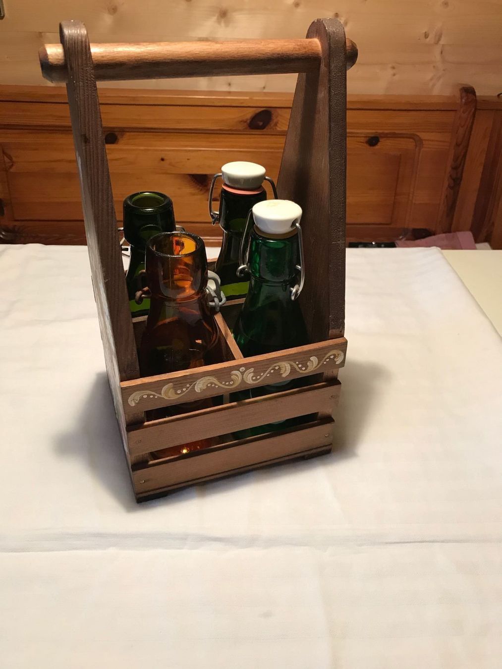 Bottiglie: Bouteiller en bois décoré – Usato da Ste-Croix venduto da mjmg 1