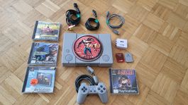 Playstation 1 Konsole HDMI, Controller & 4 Spiele