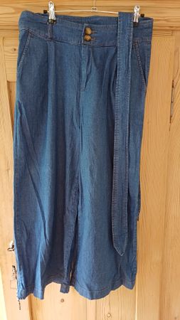 King Louie Jeans Culotte Gr.40 Sommerhose mit Gürtel