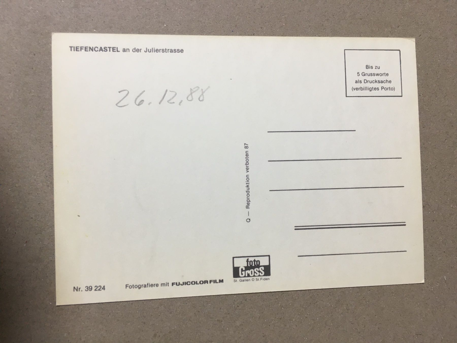 Cartoline postali: Tiefencastel Graubünden Winter – Usato da Küttigen venduto da Melisch1000 1