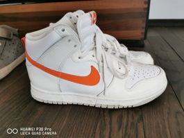 Nike Dunk High Schuhe, Weiss/Orange, Top Zustand, Gr. 37