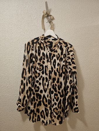 H&M Chiffonbluse Leo-Look, Grösse L, top Zustand 