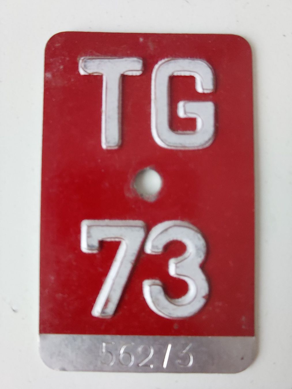 Sachs Insegne: Velonummer TG 73 plaque Velo – Usato da Schenkon venduto da Uhu007