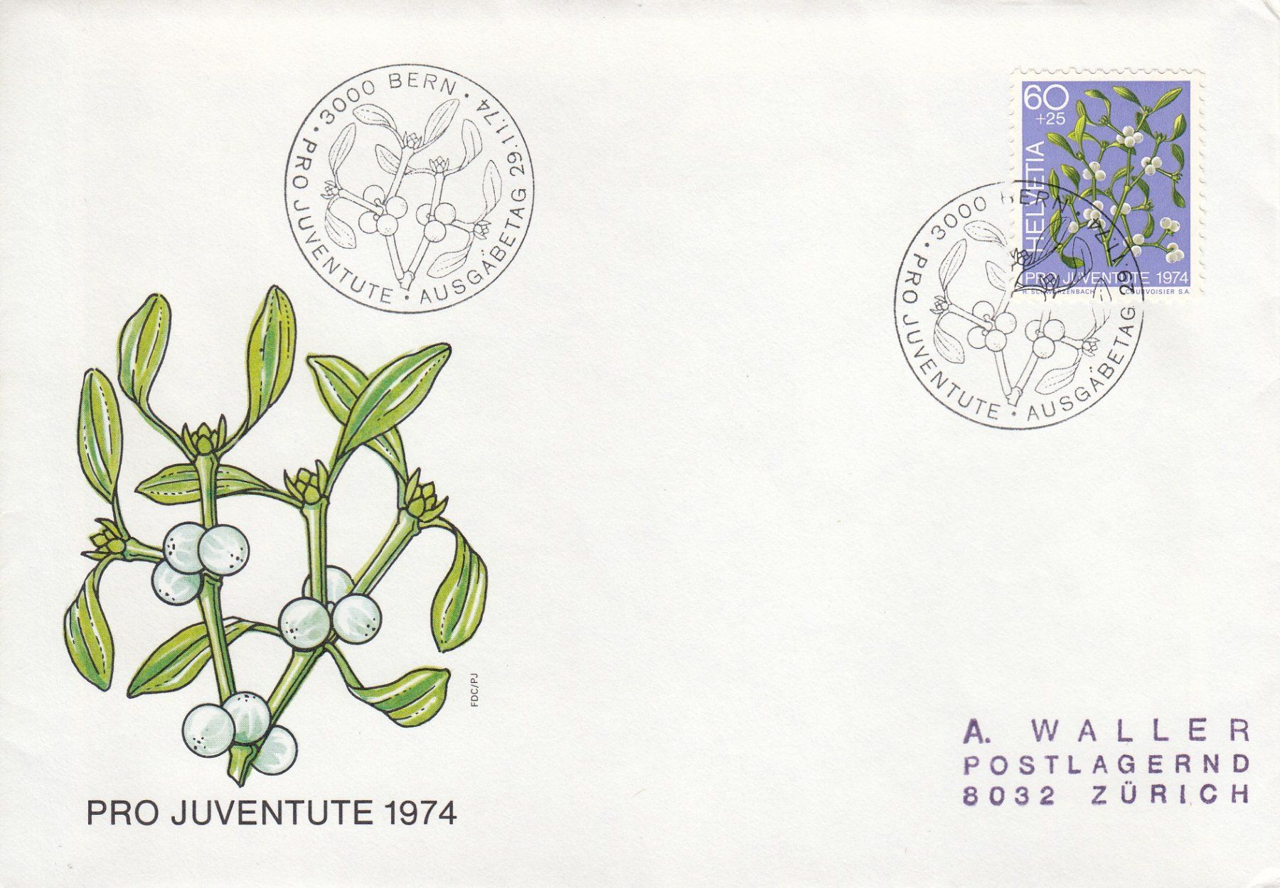 Tutti i francobolli: 1974 Pro Juventute  4 FDC von den Einzelmarken – Usato da Spreitenbach venduto da Mustang_1105 3