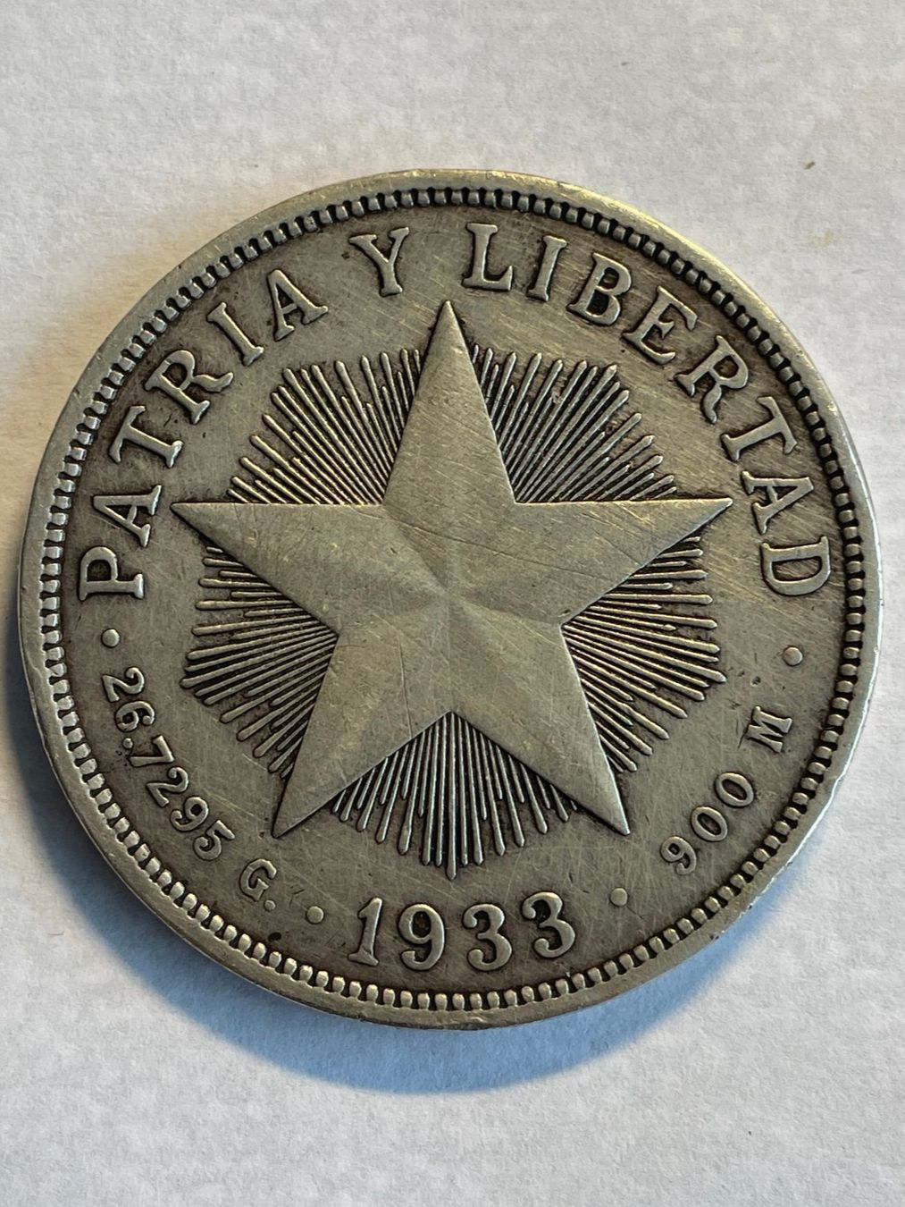 Toutes les monnaies: (34) Silber-Peso Kuba 1933 – D'occasion à Aesch BL par masmusgo