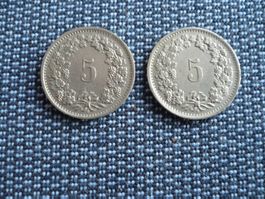 5 Rappen Stücke 1966 & 1967
