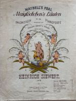 Antike Musiknoten, Maiglöckchen, Jugendstil, Litho