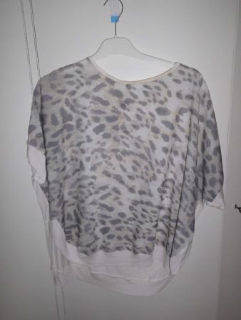 T-shirt gris/blanc T. M