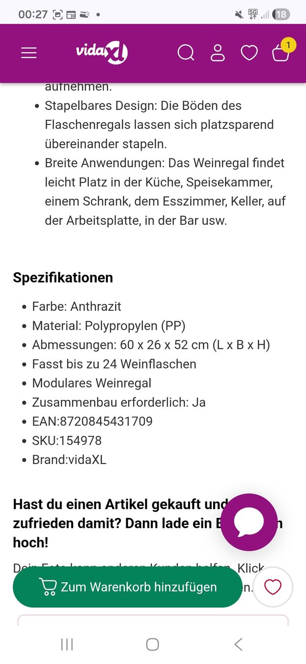 Scaffali: Weinregal Stapelbar, Neu – Nuovo e nell'imballaggio originale da Urtenen-Schönbühl venduto da ger_lv75 2