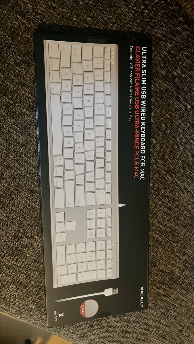Claviers: Macally Ultra Slim USB Wired Keyboard Silver – Neuf avec emballage d'origine à Zug par cha_f6z6