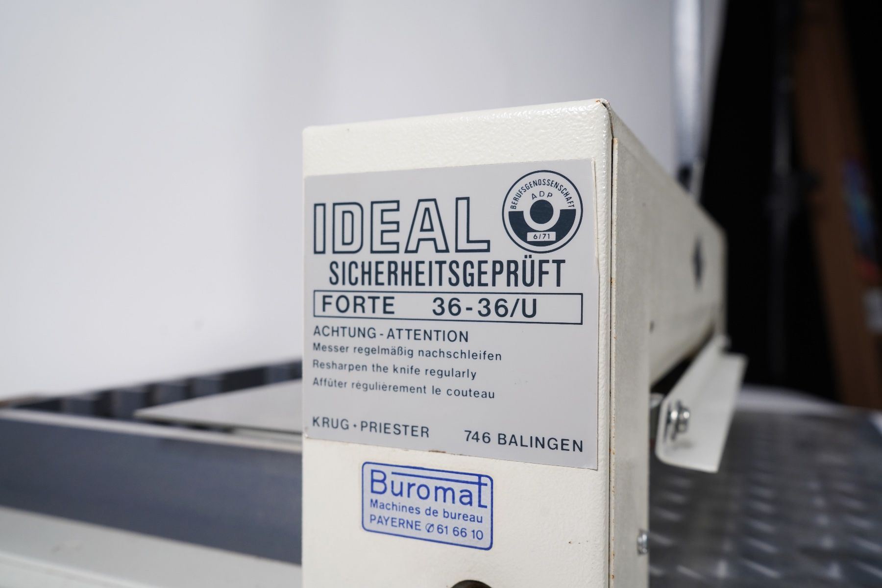 Sonstiger Bürobedarf: Guillotine IDEAL Forte 36-36/U, robuste et précise! – Gebraucht aus Esmonts von Rainermohler 2