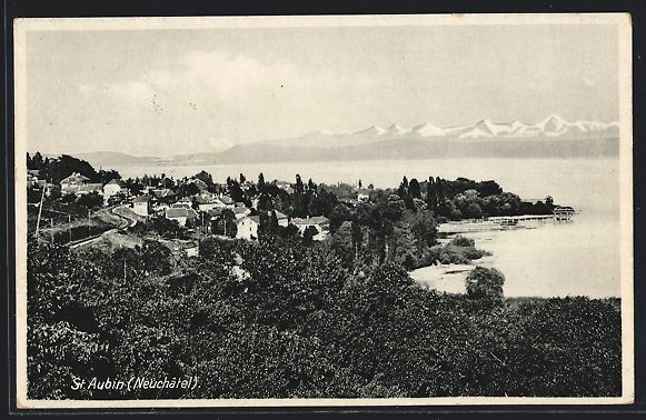 Ansichtskarten: St. Aubin /Neuchâtel, Teilansicht mit B – Gebraucht aus Berlin von bartko-reher