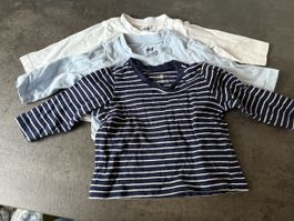 H&M Baby langarm Shirts, Grösse 56, 3er Set