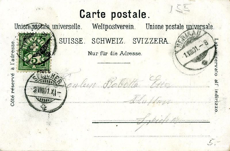 Ansichtskarten: Herisau - Gruss aus Heinrichsbad 1901 – Gebraucht aus Emmenbrücke von teestube 1