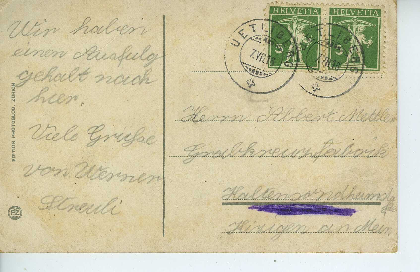 Cartoline postali: Zürich - Uetliberg - Restaurant Uto-Kulm – Usato da Schleitheim venduto da Pmschlaate 1