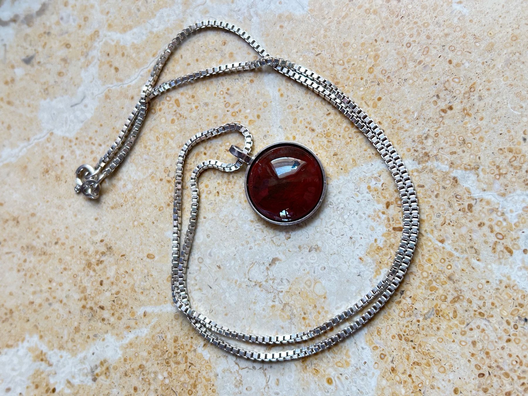 Catenine: Silberkette mit Anhänger, JASPIS, Modern – Usato da Laufen venduto da belleskulptur 8
