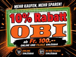 OBI: 10 % Rabatt online & Filiale bis 31.08.2026