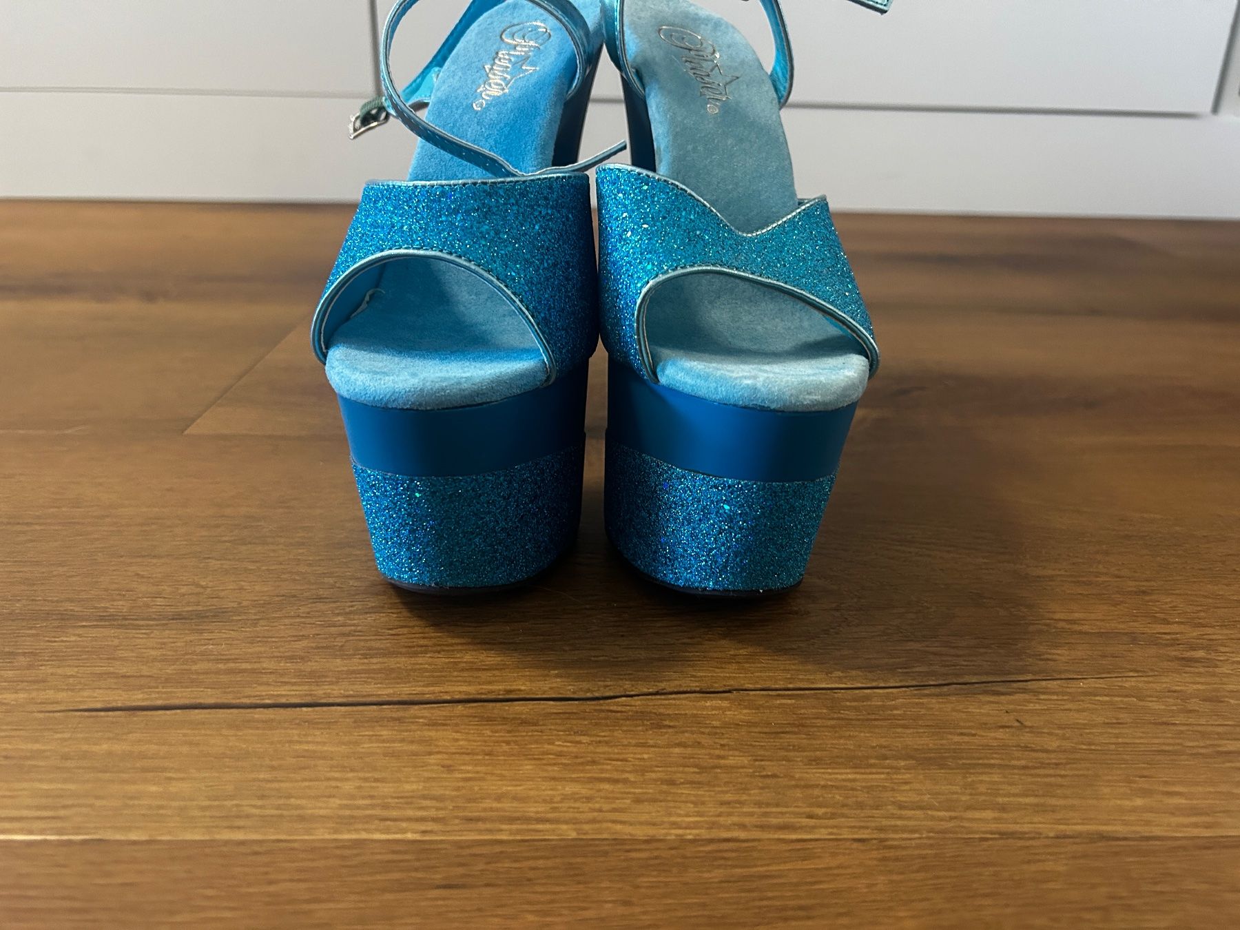 Scarpe da donna: Pleaser Platform Heels Blau Glitzer Gr 37 NEU – Nuovo e nell'imballaggio originale da Regensdorf venduto da Spyke55 5
