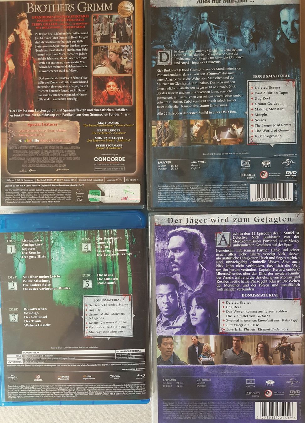 Tutti i DVDs: DVD-Pack Brothers Grimm & GRIMM Staffel 1 bis 3 – Usato da Thun venduto da Shame 1