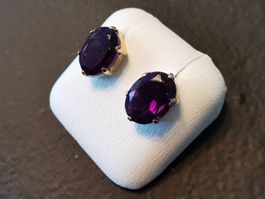 14Kt. Gelbgold Ohrstecker mit Amethyst aus der Goldschmiede