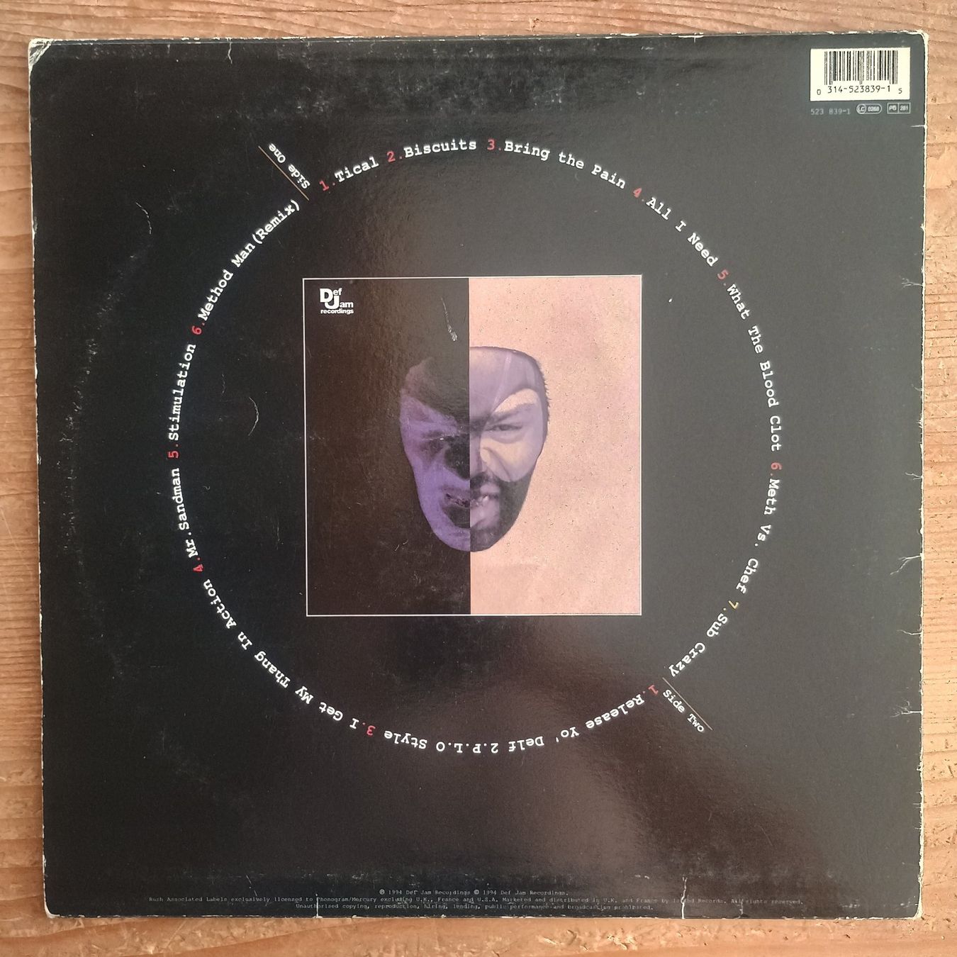 Dischi in vinile: Method Man ‎– Tical LP EU-1994 1st PRESS VG+/G++ – Usato da münchenstein venduto da karl_heinz_krasser 1