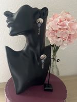 Elegante Vintage Ohrringe Silbrig Blau