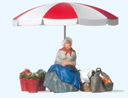 1:22.5 Preiser Marktfrau mit Schirm