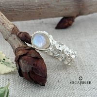 Silber Ring 925 mit Mondstein Grösse 60