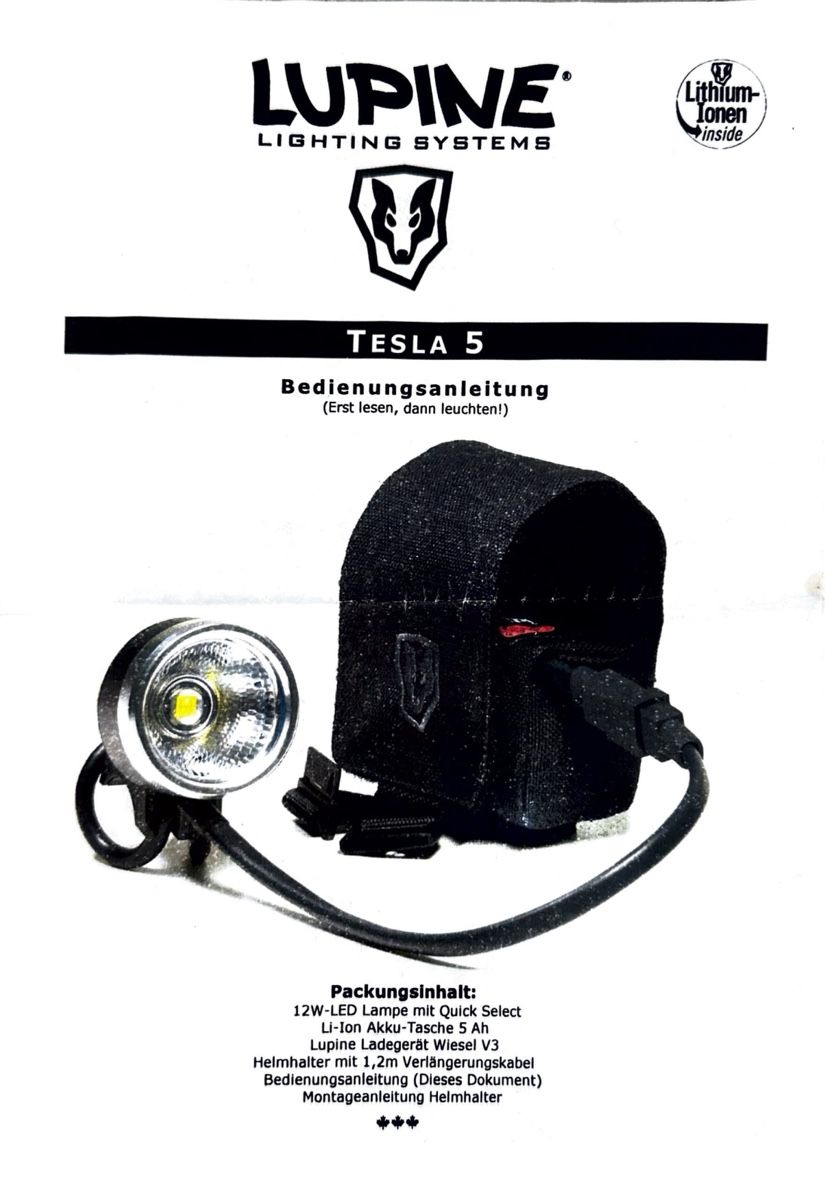Lupine Lampade: Lupine Tesla 5 Helmlampe – Usato da Solothurn venduto da ChBuenger 2