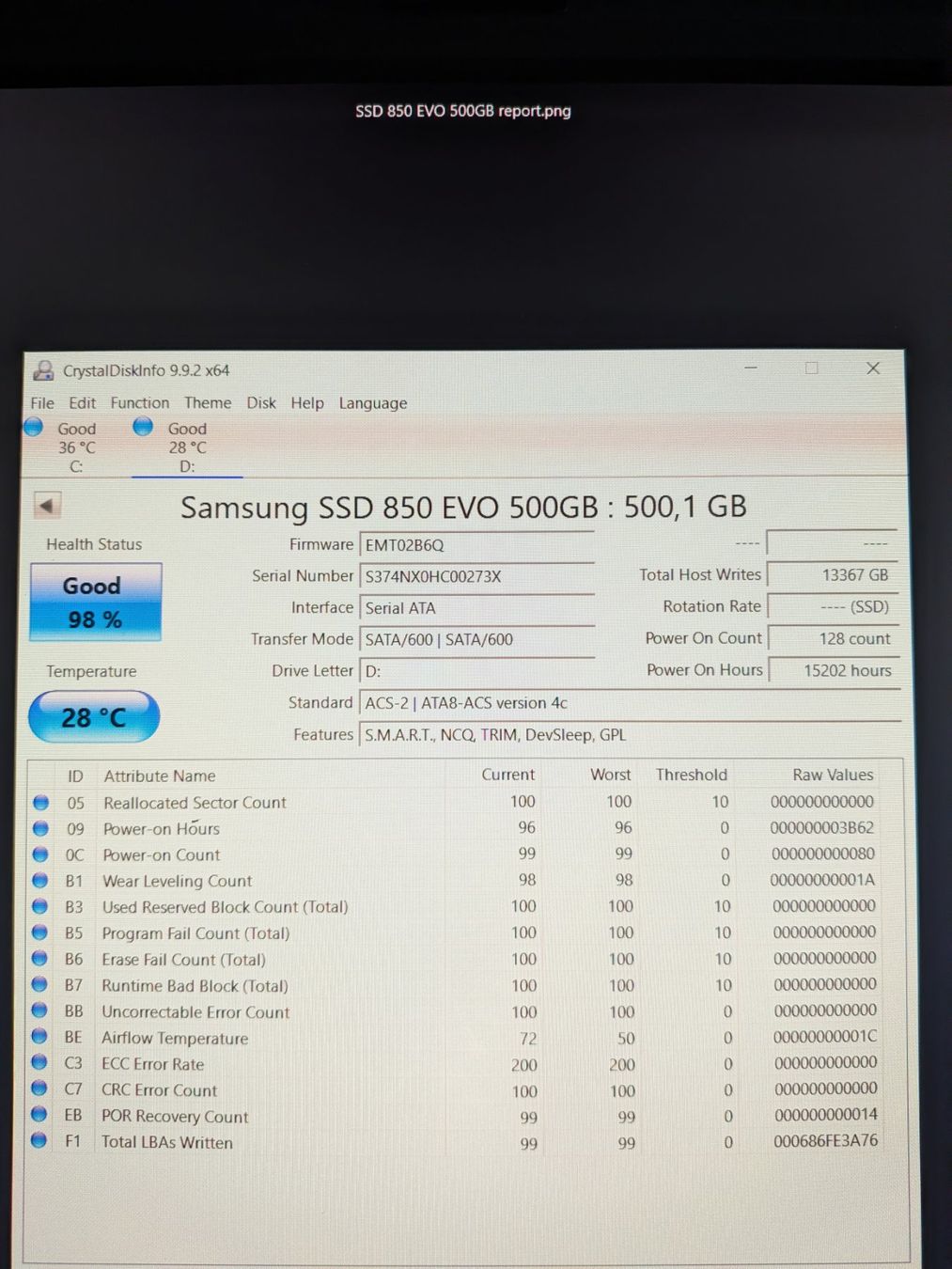 Samsung Dischi rigidi: SSD Samsung 850 EVO 500G – Usato da Genève venduto da hbs_pro 2