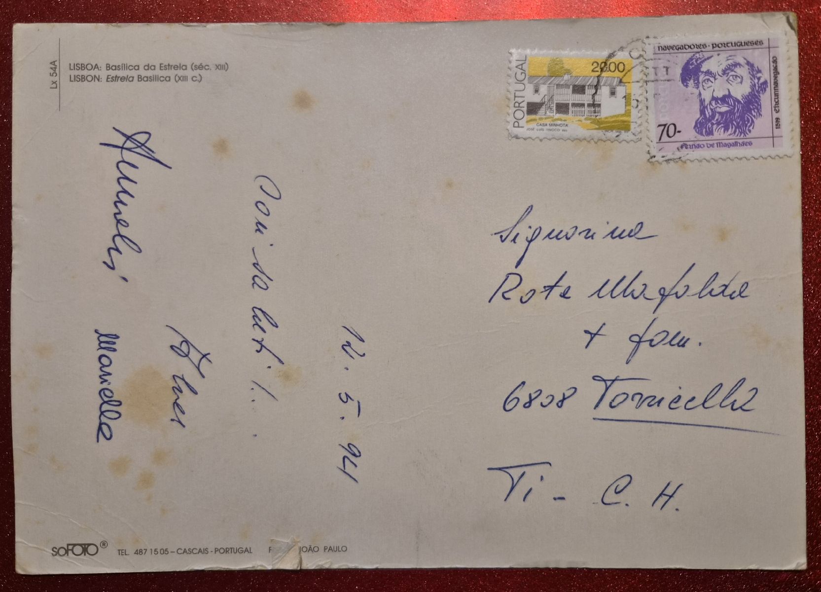 Cartoline postali: Lissabon Basilica da Estrela 1994 – Usato da Melchnau venduto da Fishel 1